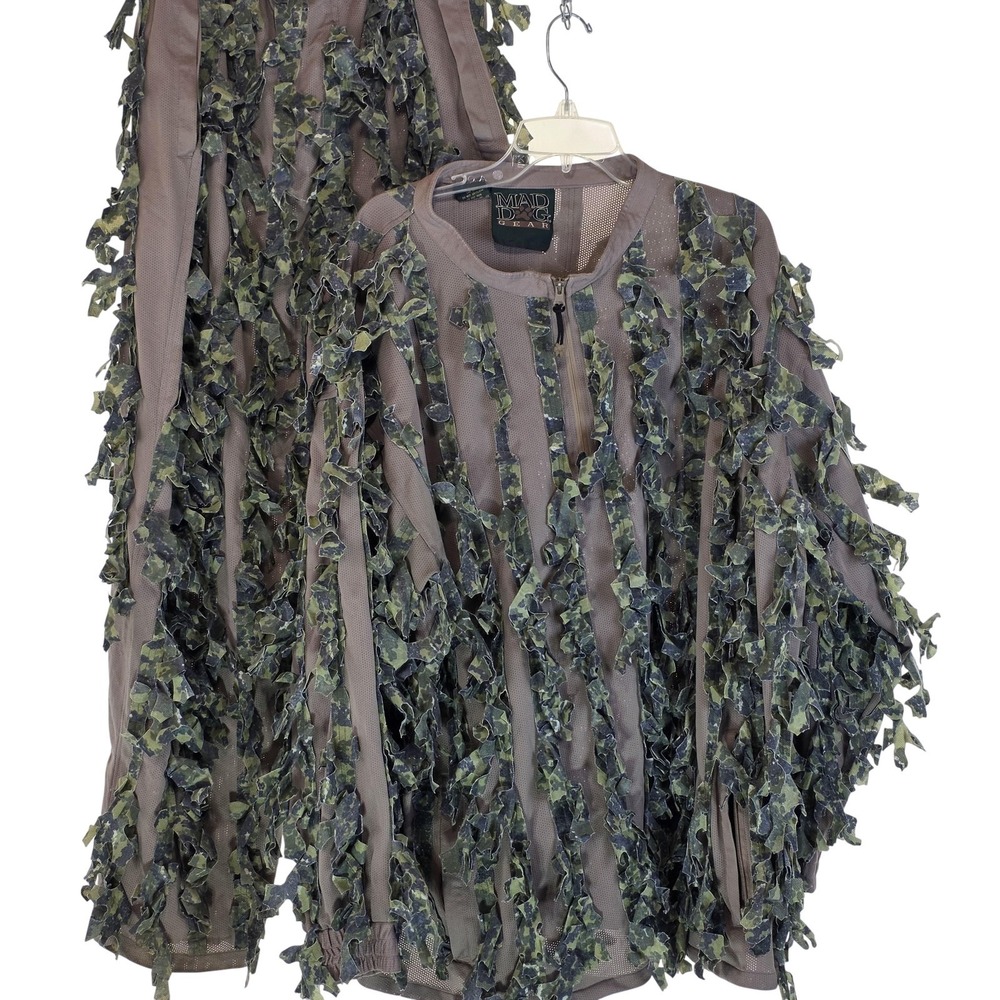 Mad Dog Gear Jacket Pants Set Mens 2XL Green Camo Mesh Ghillie Suit Hunting